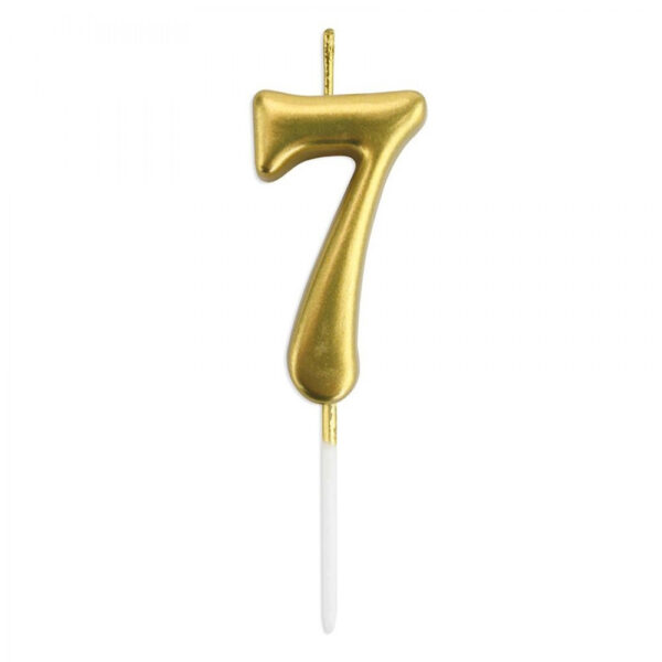 7 Rakamı Altın 6 cm Mum