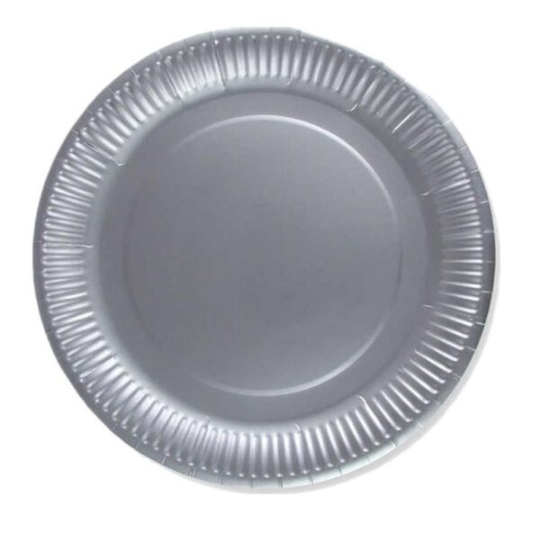 Karton Tabak 22 cm Gümüş 8'li