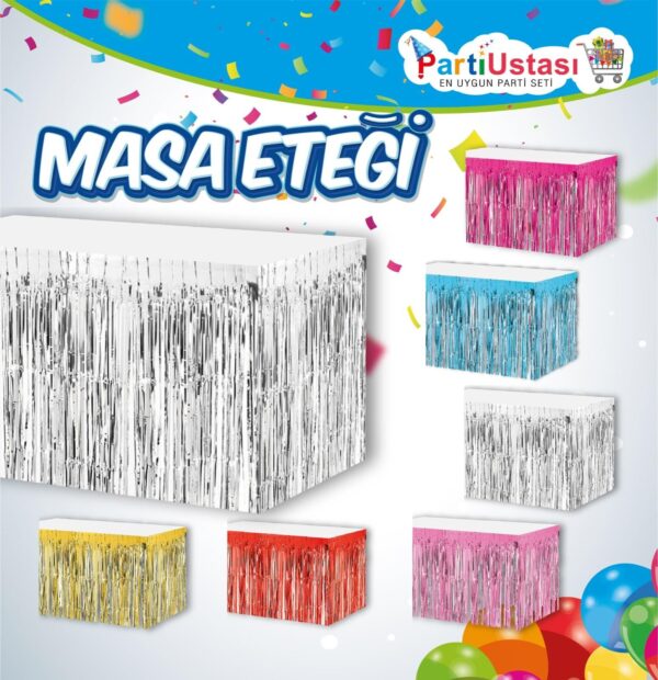Püsküllü Masa Eteği Gümüş