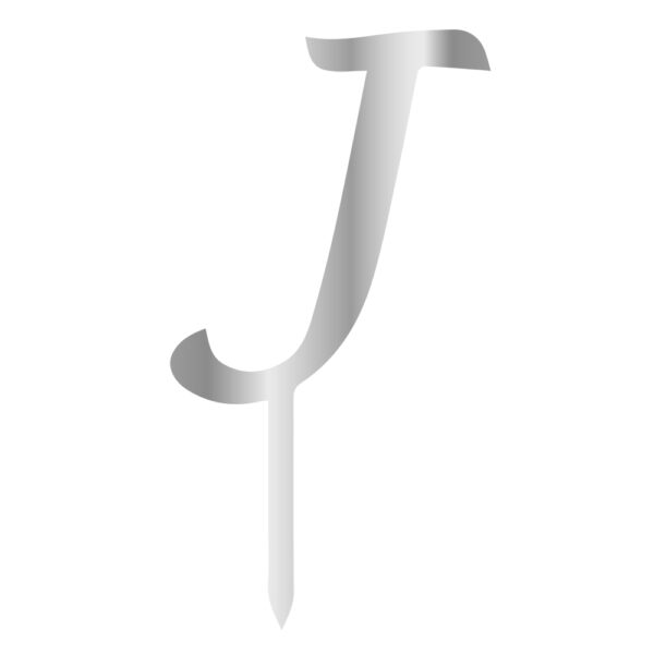 J Harfi Pleksi Gümüş 6 cm