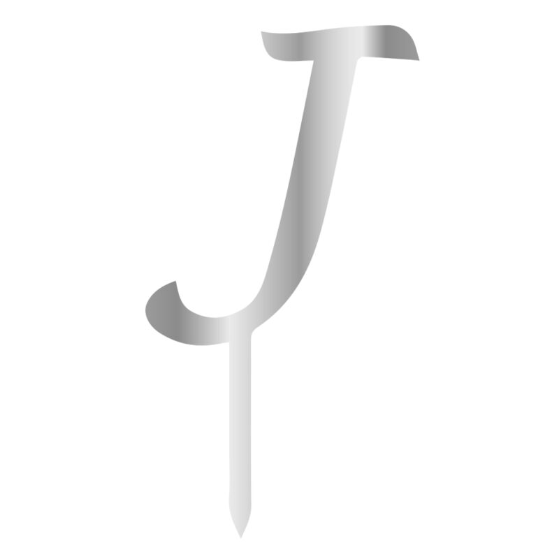 J Harfi Pleksi Gümüş 6 cm