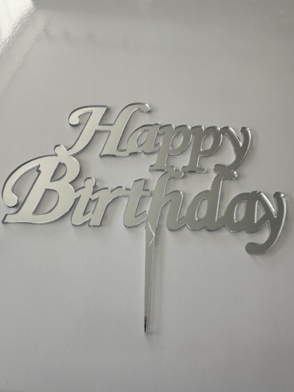 Happy Birthday Pleksi  Gümüş 14.5 cm