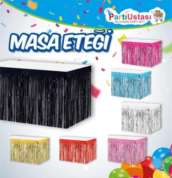 Püsküllü Masa Eteği Siyah