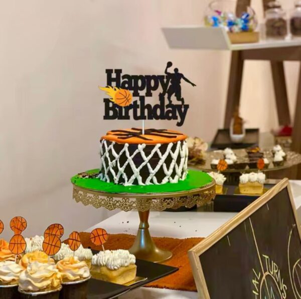 Basketbol Happy Birthday Pasta Üstü Süs