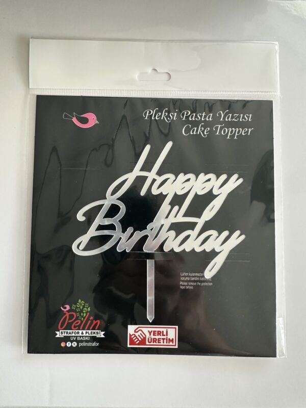 Happy Birthday Pleksi  Gümüş Model 1