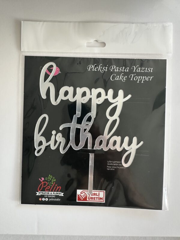 Happy Birthday Pleksi  Gümüş Model 2