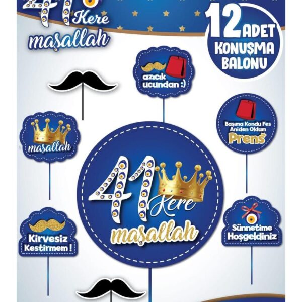 Sünnet Konuşma Balonu Seti 12'li