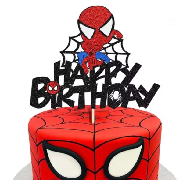 Spiderman Happy Birthday Pasta Üstü Süs